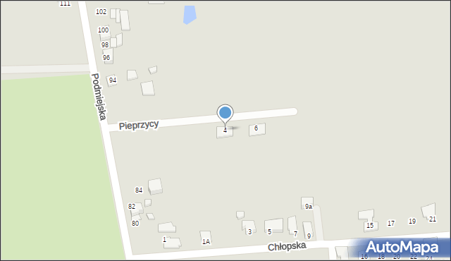 Lubliniec, Pieprzycy Jana, 4, mapa Lubliniec