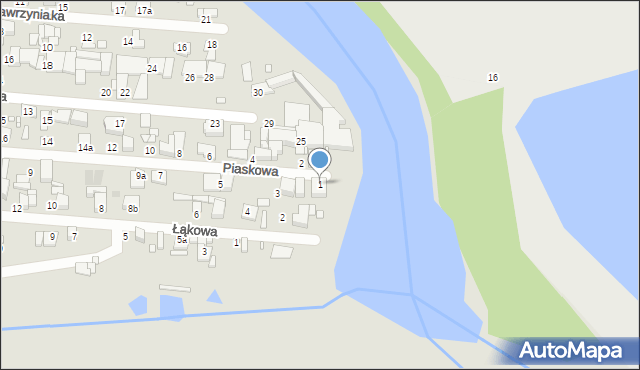 Luboń, Piaskowa, 1, mapa Luboń