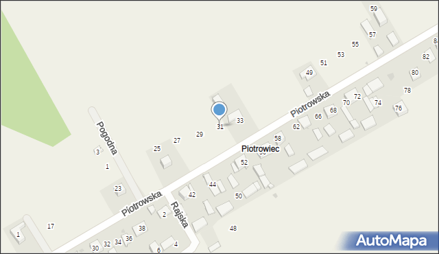 Luborzyca, Piotrowska, 31, mapa Luborzyca