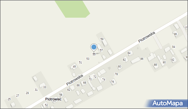 Luborzyca, Piotrowska, 55, mapa Luborzyca