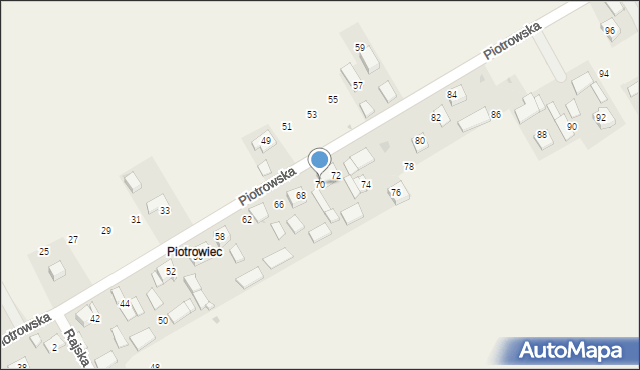 Luborzyca, Piotrowska, 70, mapa Luborzyca