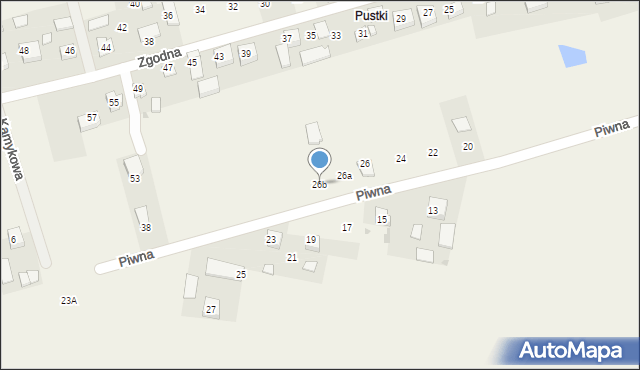 Łuczyce, Piwna, 26b, mapa Łuczyce
