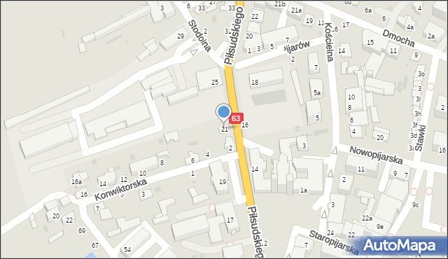 Łuków, Piłsudskiego Józefa, marsz., 21, mapa Łuków