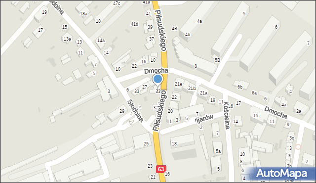 Łuków, Piłsudskiego Józefa, marsz., 33, mapa Łuków