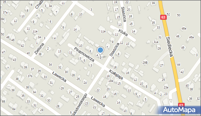 Łuków, Piramowicza Grzegorza, ks., 2, mapa Łuków