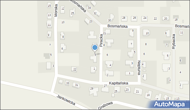 Lusówko, Piracka, 3, mapa Lusówko