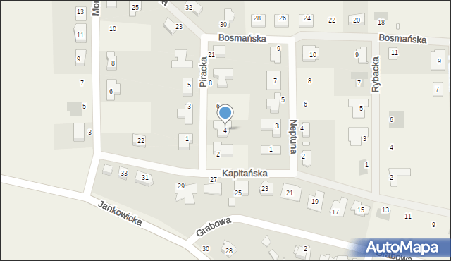 Lusówko, Piracka, 4, mapa Lusówko