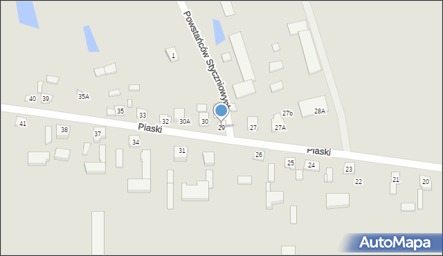 Lututów, Piaski, 29, mapa Lututów