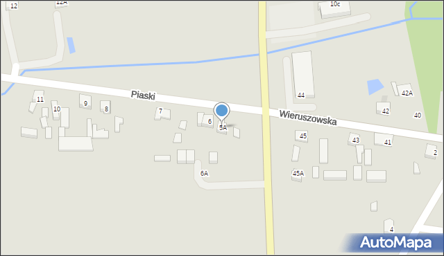 Lututów, Piaski, 5A, mapa Lututów