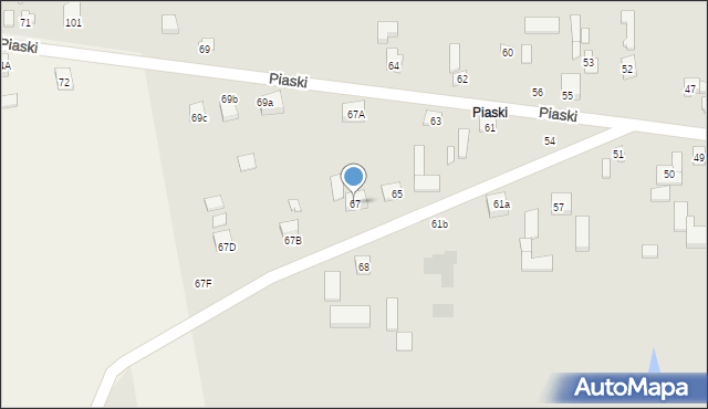 Lututów, Piaski, 67, mapa Lututów
