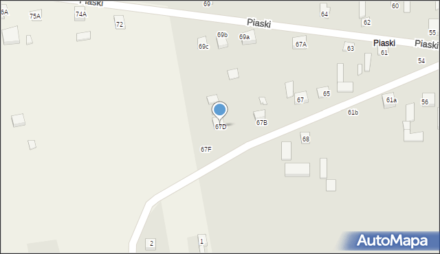 Lututów, Piaski, 67D, mapa Lututów