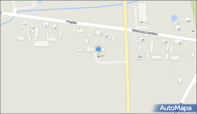 Lututów, Piaski, 6A, mapa Lututów