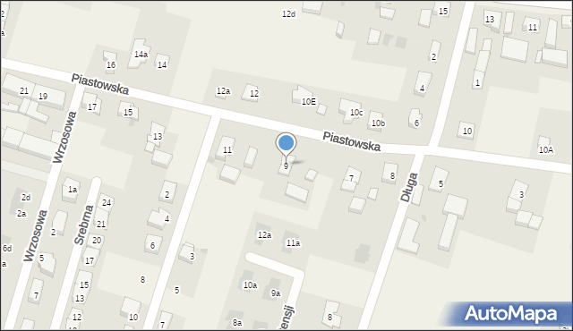 Lutynia, Piastowska, 9, mapa Lutynia