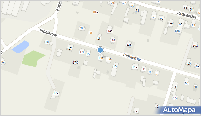 Lutynia, Pionierów, 13b, mapa Lutynia