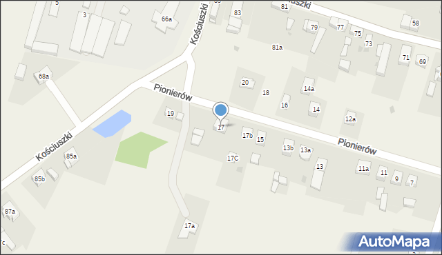 Lutynia, Pionierów, 17, mapa Lutynia