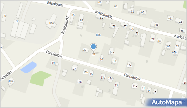 Lutynia, Pionierów, 18, mapa Lutynia