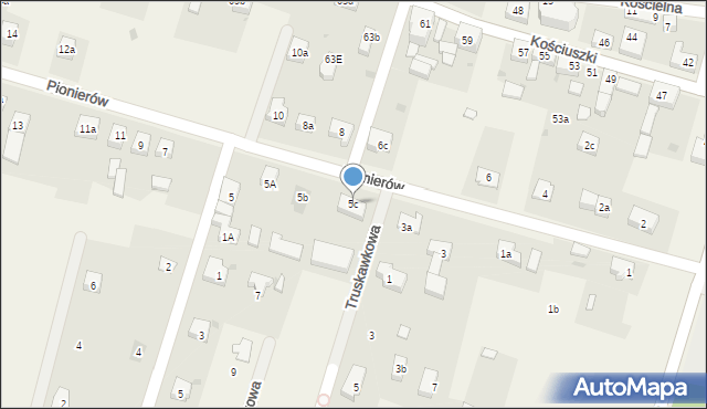 Lutynia, Pionierów, 5c, mapa Lutynia