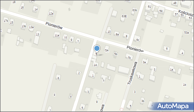 Lutynia, Pionierów, 5d, mapa Lutynia