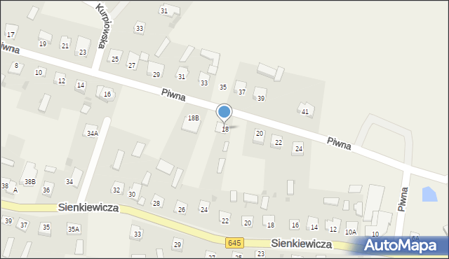 Łyse, Piwna, 18, mapa Łyse