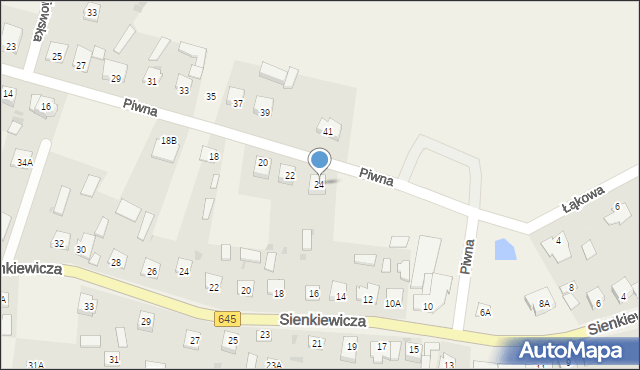 Łyse, Piwna, 24, mapa Łyse