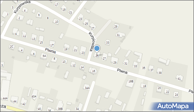 Łyse, Piwna, 25, mapa Łyse