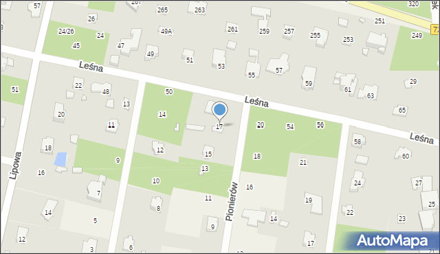 Magdalenka, Pionierów, 17, mapa Magdalenka