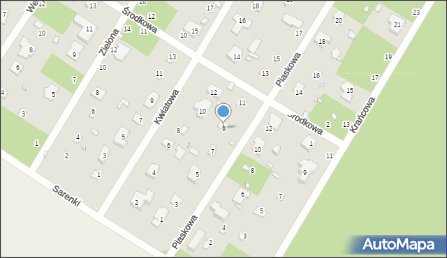 Magdalenka, Piaskowa, 9, mapa Magdalenka