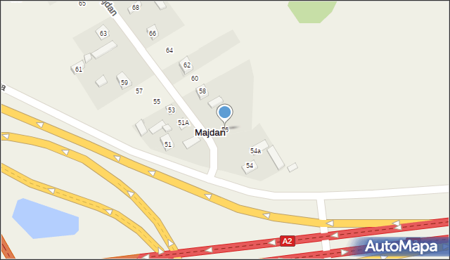 Majdan, Piękna, 56, mapa Majdan