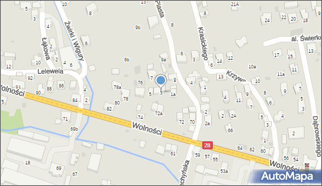 Maków Podhalański, Piasta, 3, mapa Maków Podhalański