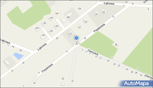 Maliszew, Piaskowa, 13, mapa Maliszew