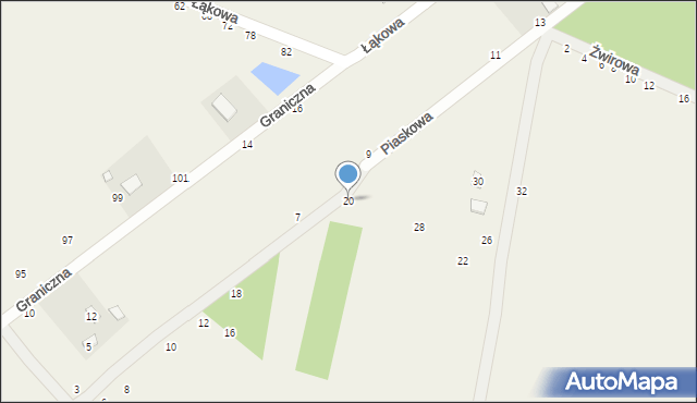 Maliszew, Piaskowa, 20, mapa Maliszew