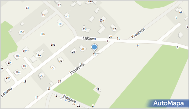 Maliszew, Piaskowa, 21, mapa Maliszew