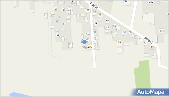 Małkinia Górna, Piaski, 24, mapa Małkinia Górna