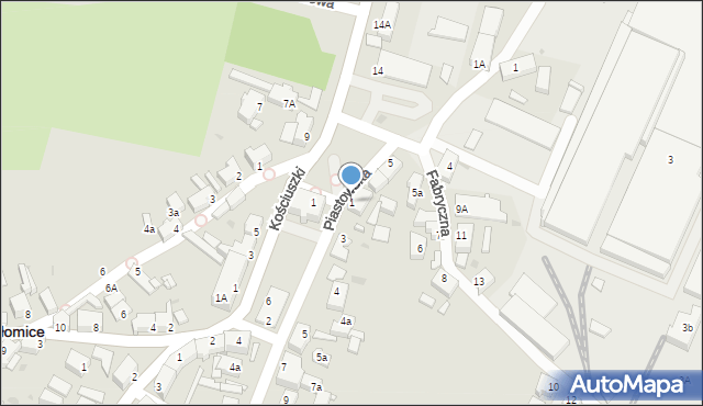Małomice, Piastowska, 1, mapa Małomice