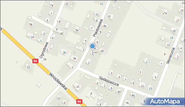 Marcinkowice, Piastowska, 2, mapa Marcinkowice