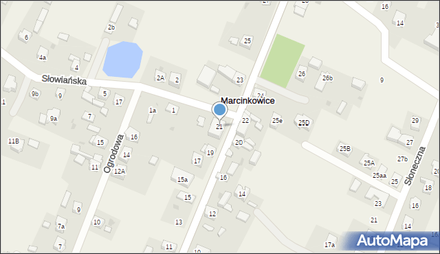 Marcinkowice, Piastowska, 21, mapa Marcinkowice