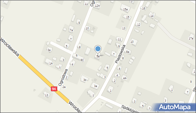 Marcinkowice, Piastowska, 5a, mapa Marcinkowice