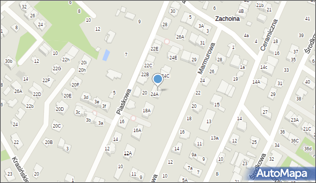 Marki, Piaskowa, 24B, mapa Marki