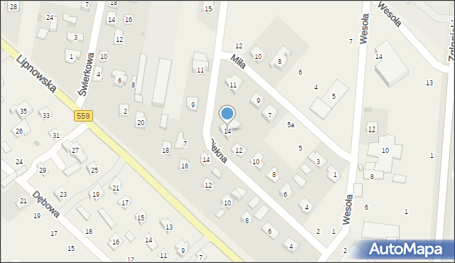 Maszewo Duże, Piękna, 14, mapa Maszewo Duże