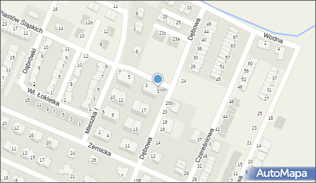 Mędłów, Piastów Śląskich, 1, mapa Mędłów