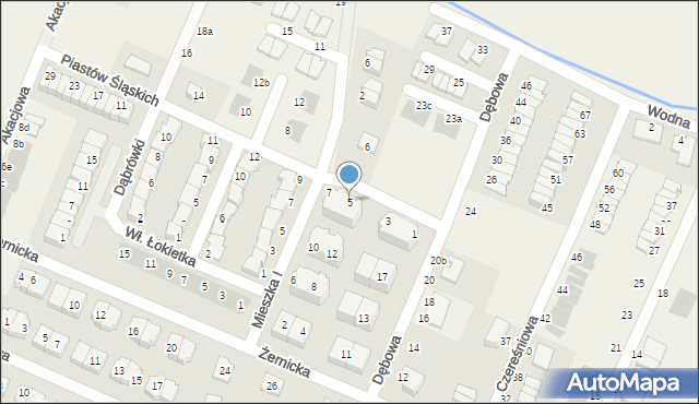 Mędłów, Piastów Śląskich, 5, mapa Mędłów