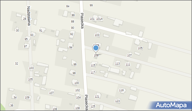 Mełgiew, Piasecka, 109, mapa Mełgiew