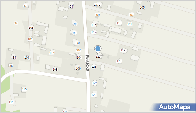 Mełgiew, Piasecka, 121, mapa Mełgiew