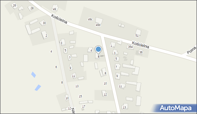 Mełgiew, Piasecka, 6, mapa Mełgiew