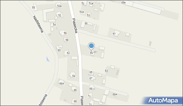 Mełgiew, Piasecka, 61, mapa Mełgiew