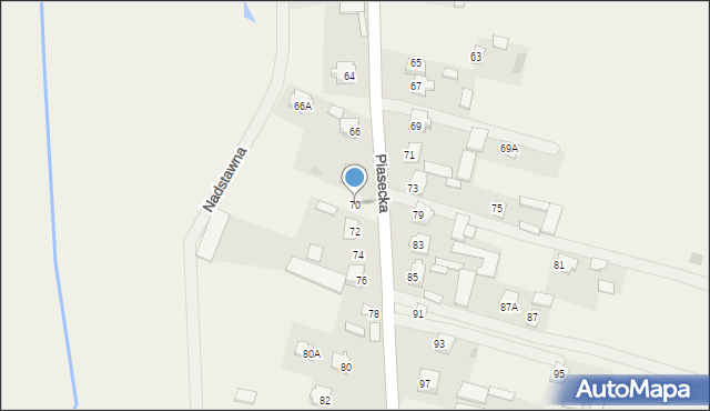 Mełgiew, Piasecka, 70, mapa Mełgiew