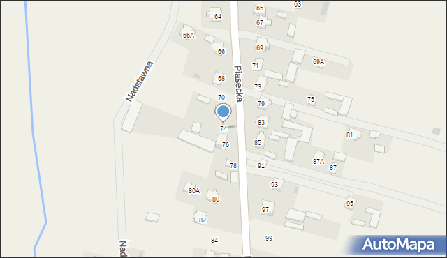 Mełgiew, Piasecka, 74, mapa Mełgiew