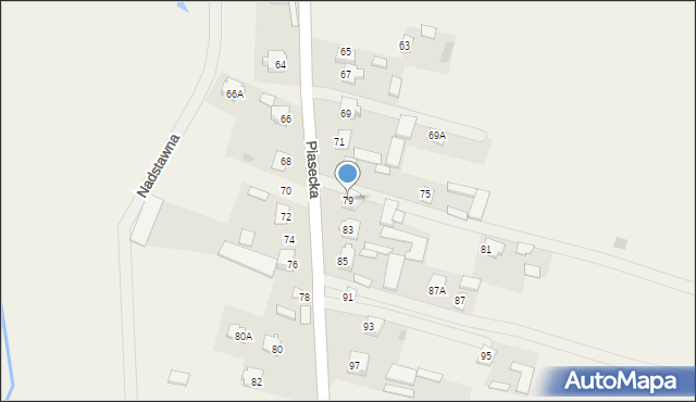 Mełgiew, Piasecka, 79, mapa Mełgiew