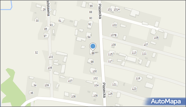 Mełgiew, Piasecka, 96, mapa Mełgiew