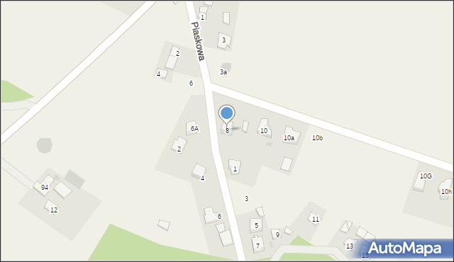 Mezowo, Piaskowa, 8, mapa Mezowo